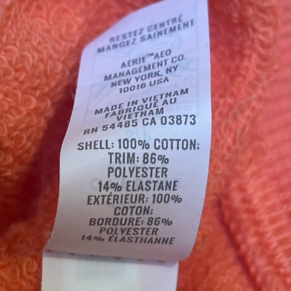 Aerie NWT Offline Coral zip up hoodie size small, 100% Cotton 💕 - Picture 6 of 6